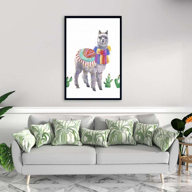Lama traditionnel péruvien, reproduction sur toile