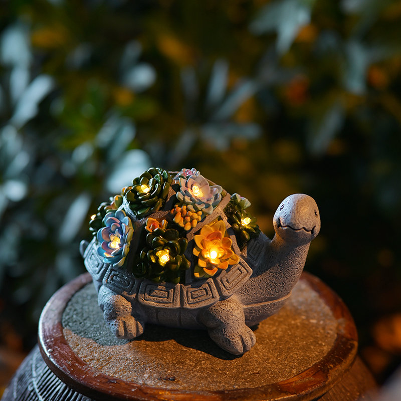 Figurine de tortue solaire pour l'extérieur