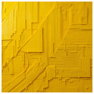 Yellow Textured Geometric Bath Mat