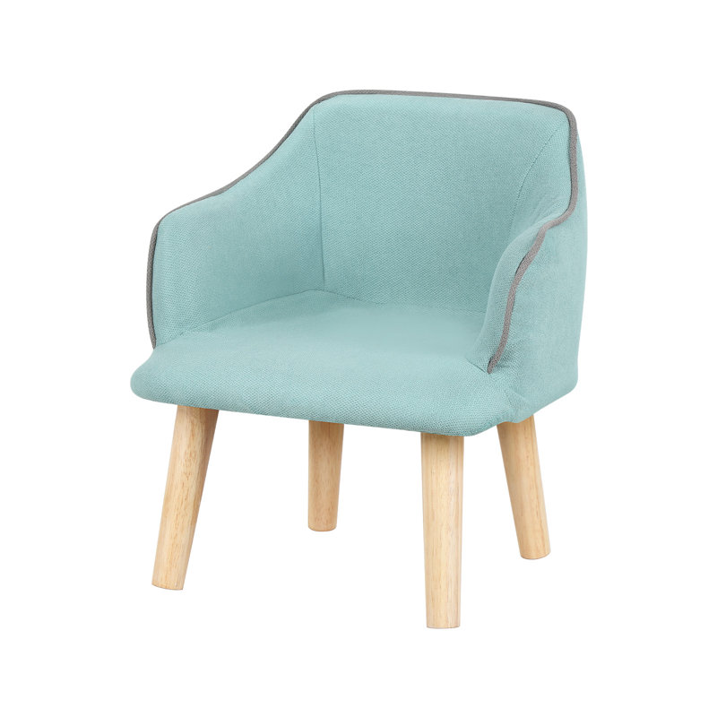 Home Low Wooden Chair with Backrest, Dark Blue