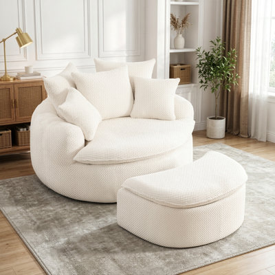Chaise longue surdimensionnée avec repose-pieds 53,15 po