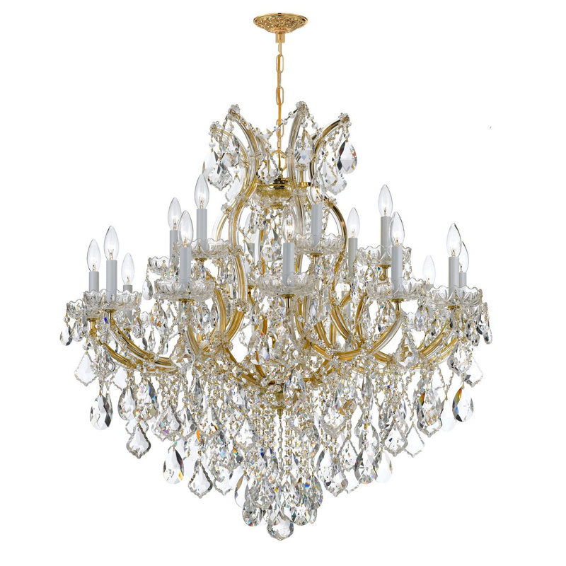 Wehr 19 - Light Glass Classic / Traditional Chandelier, Gold, Majestic Wood Polished