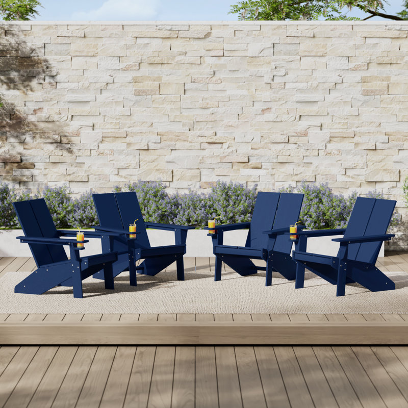 Modern Poly Adirondack Chair (Set Of 4), Navy