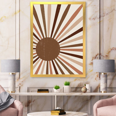 Rayons de soleil en terre cuite brillants Minimalist Bright - impression sur toile