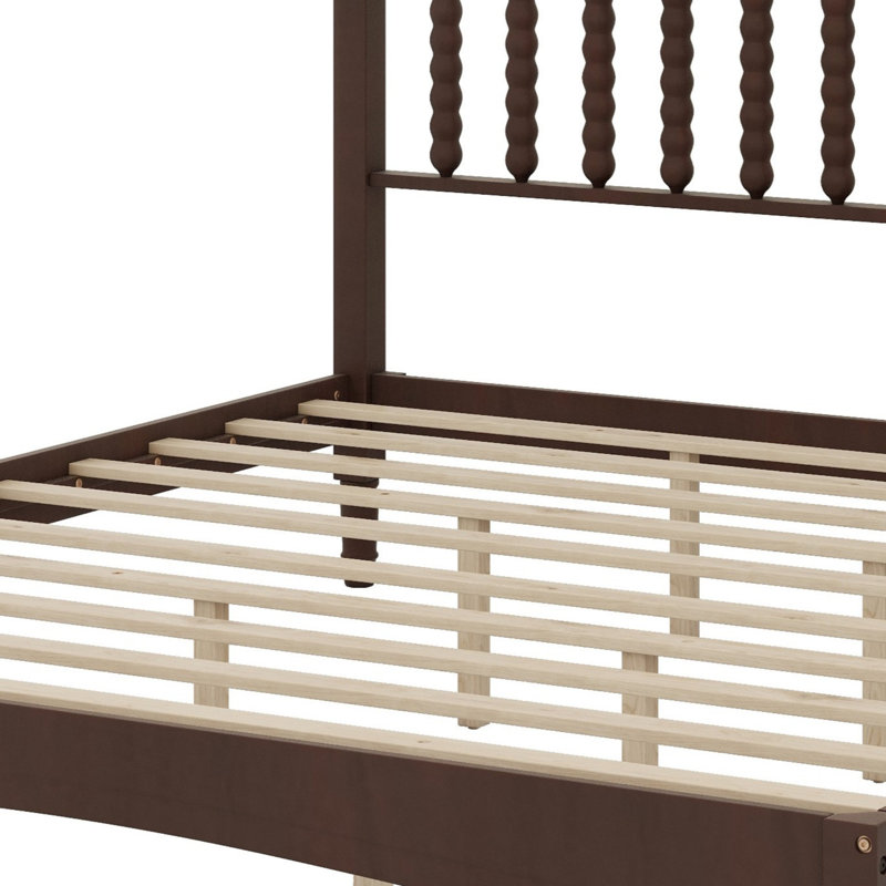 Lit plateforme en bois avec tête de lit en forme de gourde, lit plateforme de style rétro avec support à lattes en bois