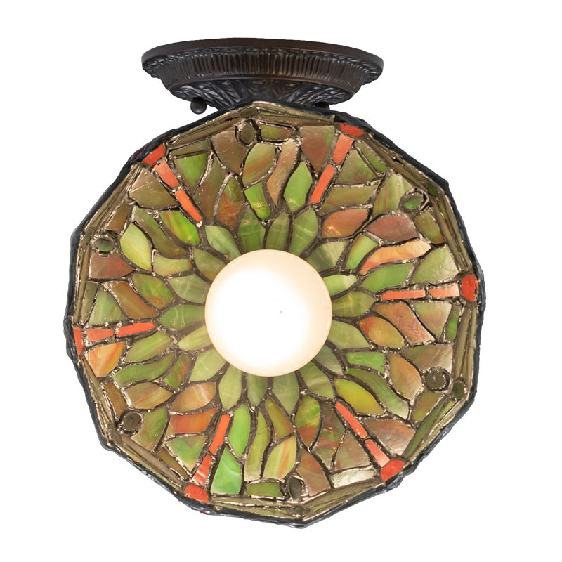 1 - Light Armed Sconce, Green/Red/Orange/Clear