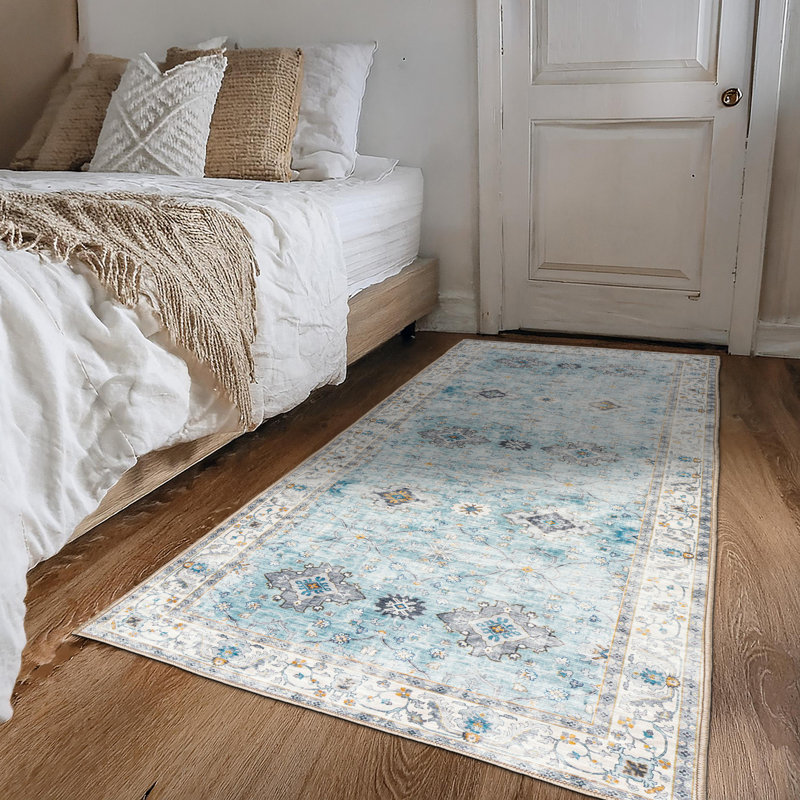 Tapis lavable à la machine Nainika Bev, Tapis de couloir 2 pi 6 po x 6 pi, Beige, brun clair, brun