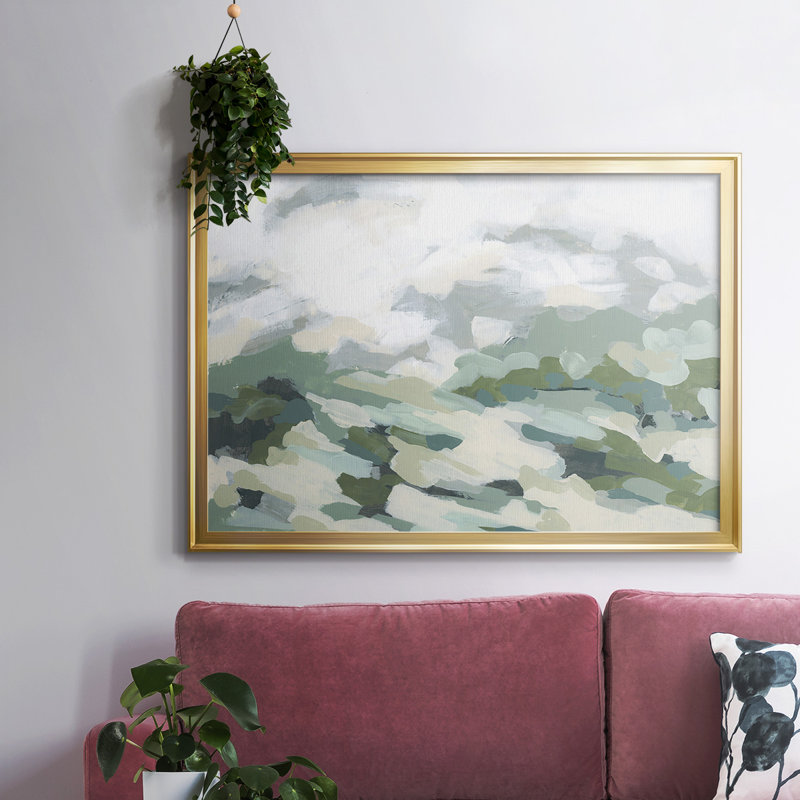 Toile tendue avec châssis Verdant Hillside I, H 30 po x l 44 po x P 1,5 po, Or