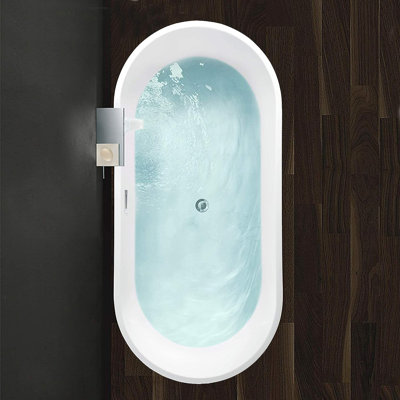 59'' x 27.56'' Freestanding Soaking Acrylic Bathtub