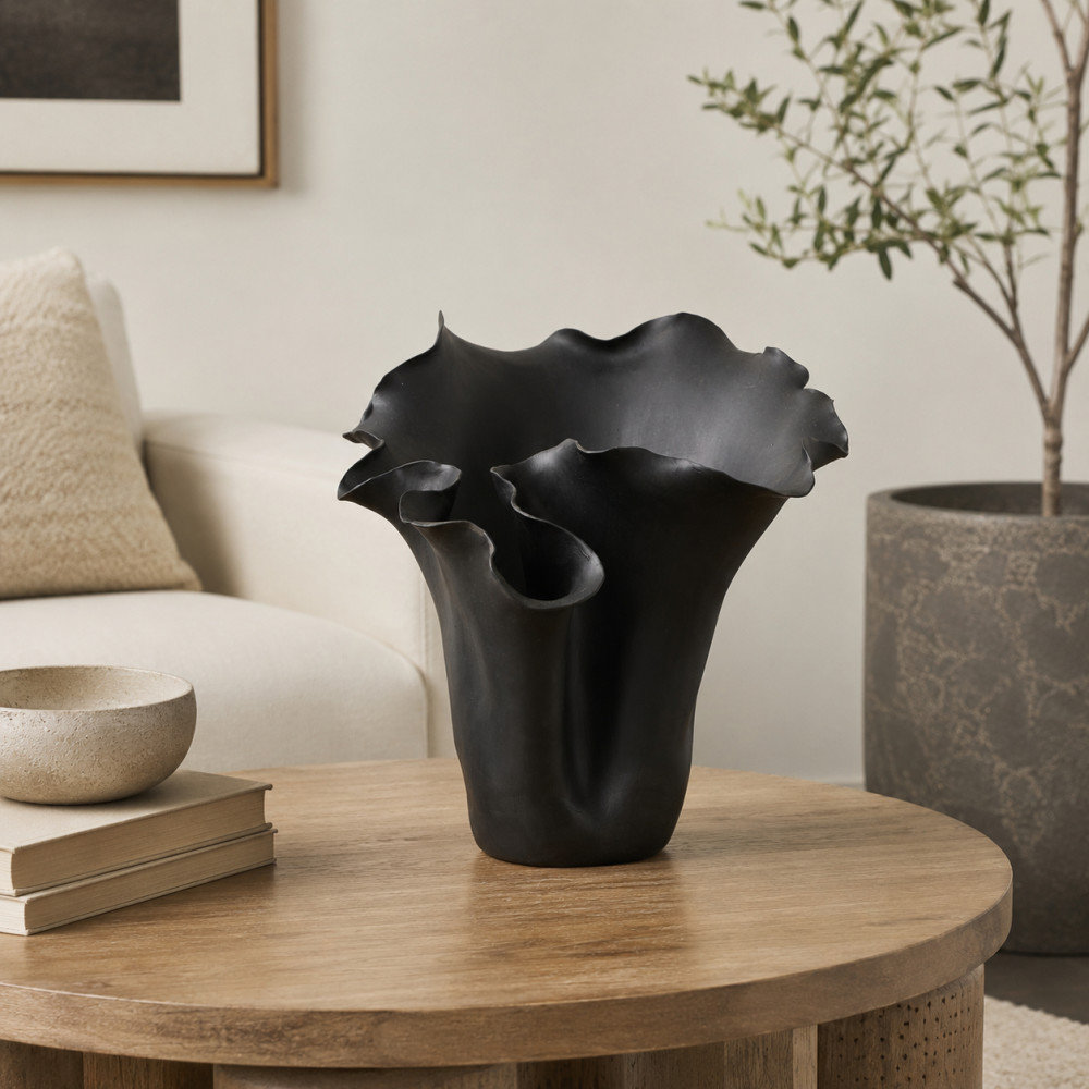 Bia Ceramic / Porcelain Table Vase, Black