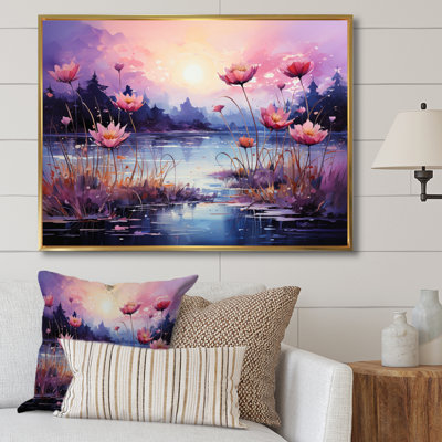 «Pink Purple Riverside Serenity I», reproduction sur toile