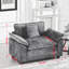 Fauteuil chenille en tissu, coussin d'assise rembourré à double couche-1130501539