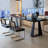 Black Rectangular Solid Wood + Iron desk-1173759159