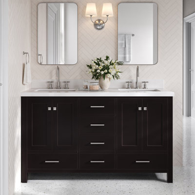  Ensemble de meuble-lavabo double 61 "