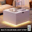 Table basse à plateau relevable avec DEL, table basse blanche ultrabrillante avec grand rangement, table centrale carrée pour le salon et le bureau-1560494161