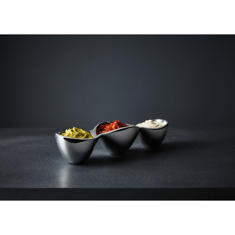 Nambe Triple Condiment Server