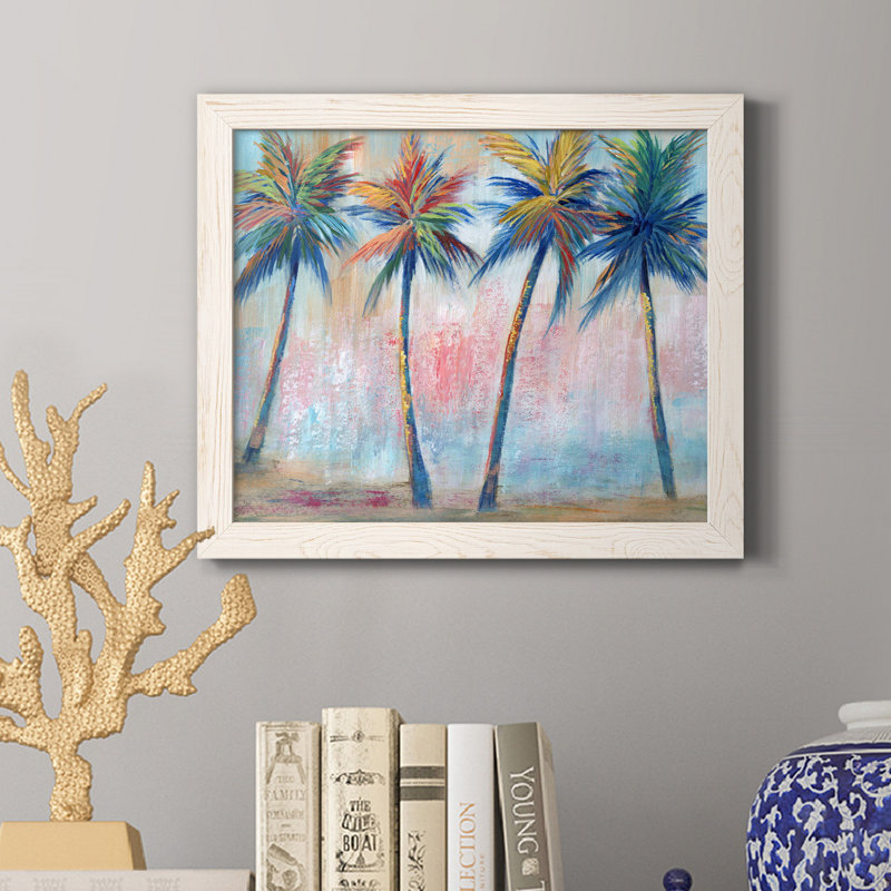 Color Pop Palms - Reproduction d'art sur toile encadrée, Blanc, H 24 po x l 18 po x P 1,5 po
