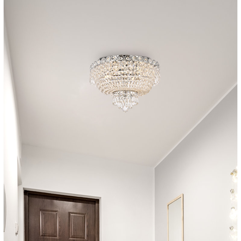 Stoltz Crystal Flush Mount, Royal Cut, Chrome