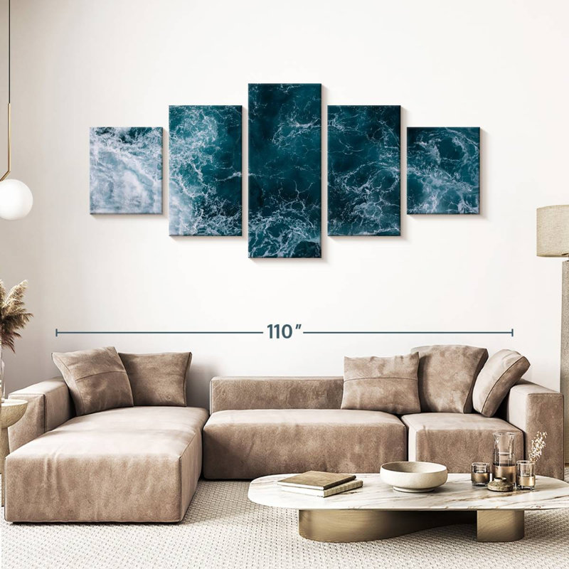 Gillard Blue Ocean Waves, 42" H x 92" W