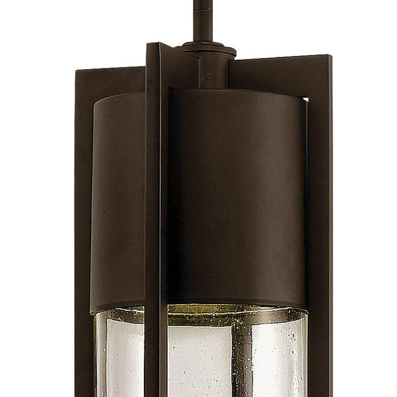 Dwell Black 1 -Bulb Mains only Outdoor Hanging Lantern, 21.75" H x 6.25" W, MED, Buckeye Bronze