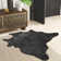 Tapis noir / brun en cuir de vache tissé à la main Ader