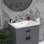 Plateau de meuble-lavabo rectangulaire en céramique blanc avec lavabo simple l 28 po x P 20 po