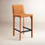 Tabouret de bar H 26 po entièrement assemblé, tabouret de bar rembourré en cuir Saddle avec siège rembourré, tabouret de bar à hauteur de comptoir avec repose-pieds à structure métallique pour comptoir de bar pour îlot de cuisine, orange-2110897006-2110765625