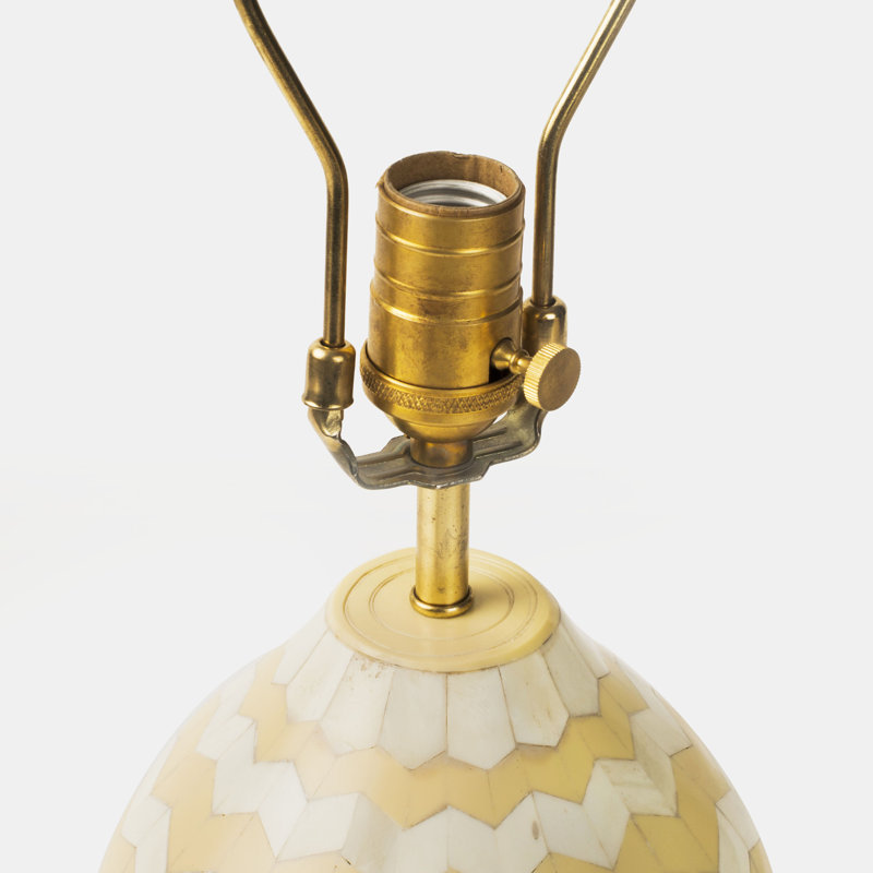 Handcrafted Cream Bone Table Lamp Base 