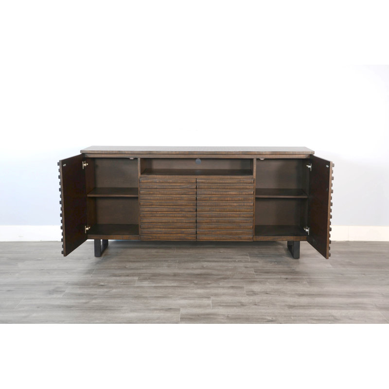Tobacco Leaf 72'' Mahogany Media Console with Cabinets