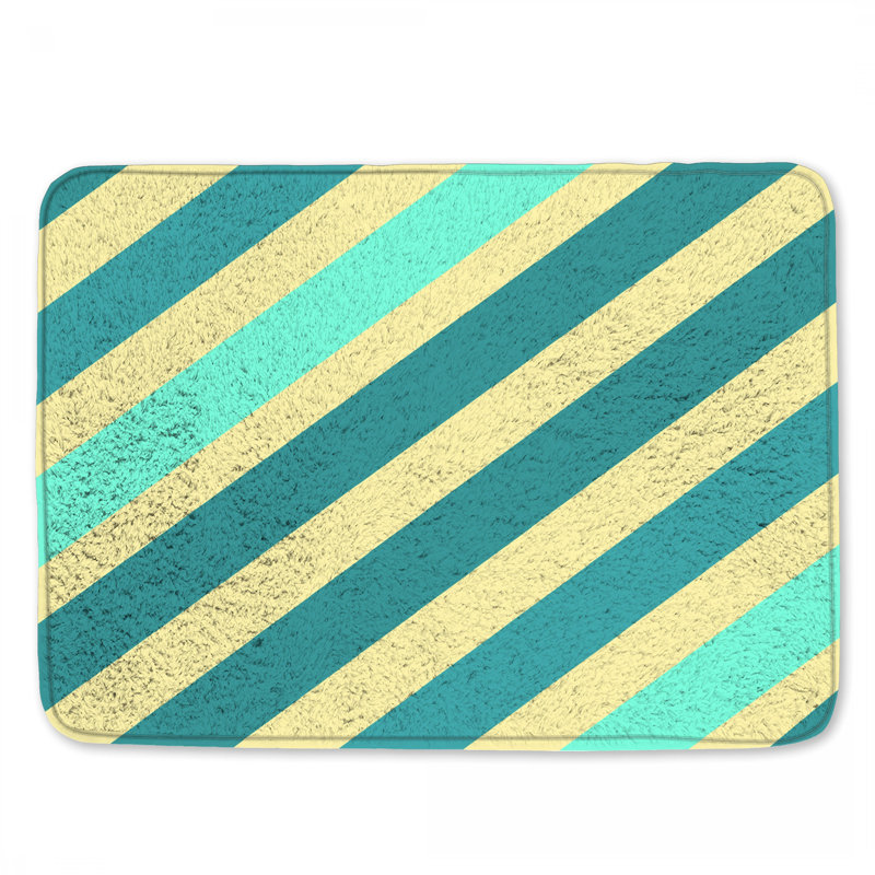 Tapis de bain à rayures diagonales, L 34 po x L 21 po