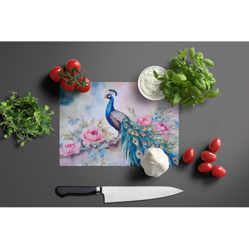 Peacock Glass Cutting Board