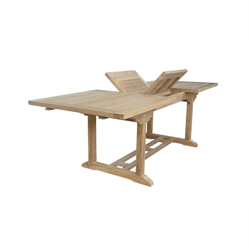 Extendable Rectangular Teak Outdoor Dining Table, 29" H x 36" W x 94" D