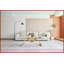 Table basse rectangulaire 47 po en acier inoxydable doré - plateau en verre trempé ondulé, tablette de rangement inférieure et facile à nettoyer