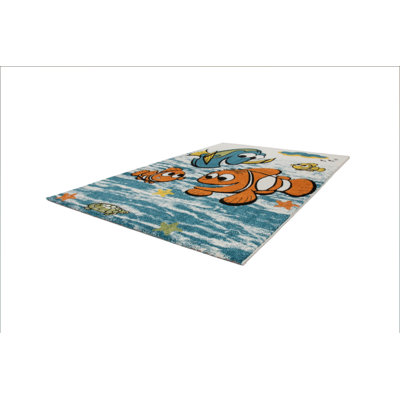 Howton Abstract Blue/Orange Area Rug