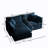 Chenille Two With - Comfortable Blue Living Room Sectional Solid Wood