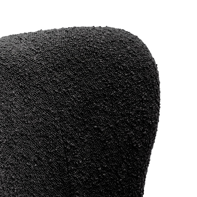 Fauteuil de chambre avec repose-pieds Breann, Mélange de polyester noir