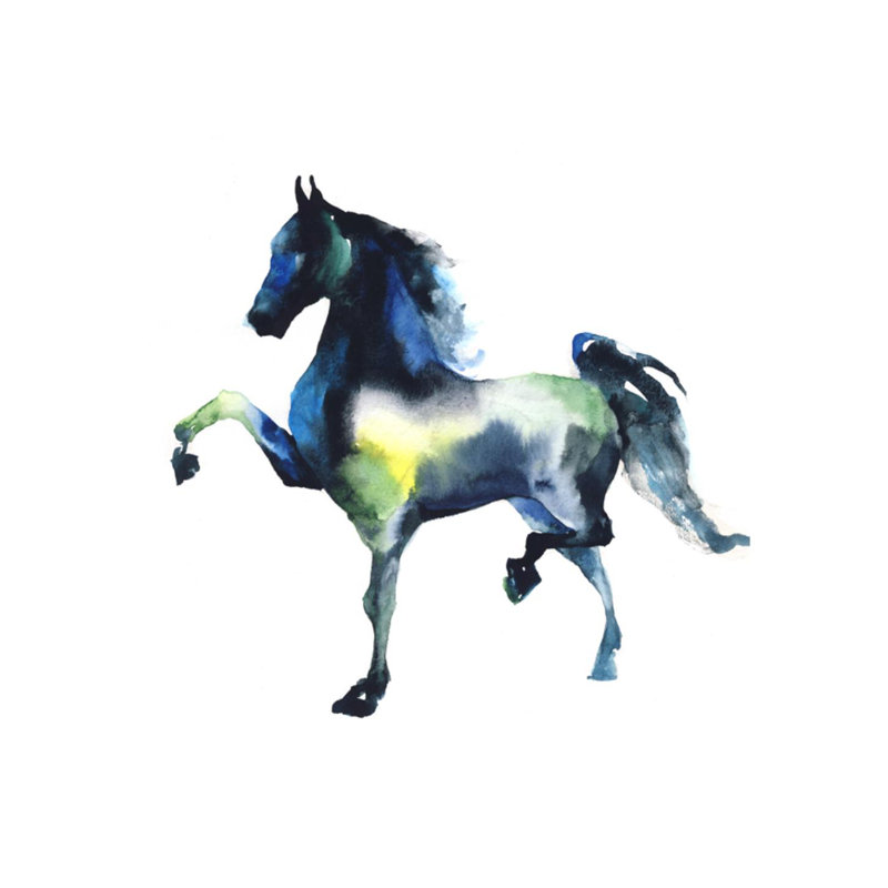 Équitation dansante II par Emma Brooks - impression, H 40 po x l 40 po x P 1,5 po, Couche de verre
