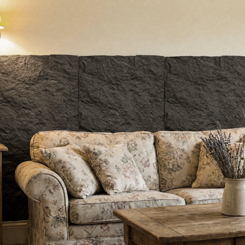 Panneaux muraux décoratifs 3D en fausse pierre, Dark Gray