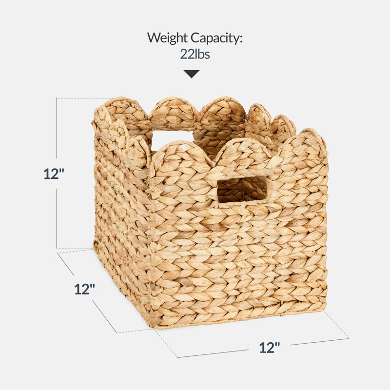 Storage Basket Set Of 5, Natural, 12" H x 12" W x 12" D