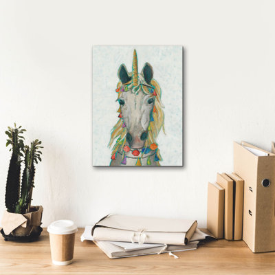  «Fiesta Unicorn 1» par Chariklia Zarris, art mural sur toile, 12 po x 16 po