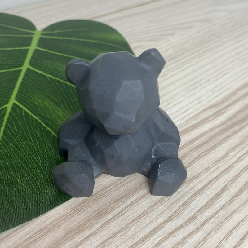 Gidney Mini Bear Ornament Statue, Grey