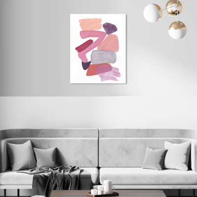 Tones II Abstract Rock Shapes Modern Pink - Picture Frame Painting -  Oliver Gal, 42756_16x20_CANV_XHD