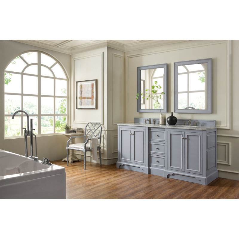 De Soto 72'' W Double Vanity, Carrara White, 8" Widespread