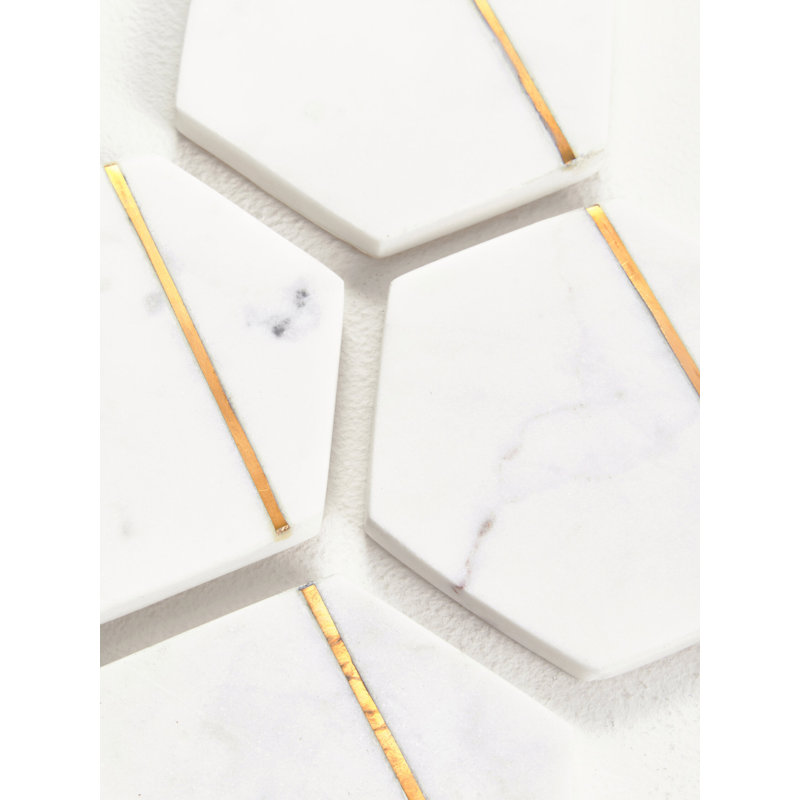 Hexagon 4 Piece Coaster Set