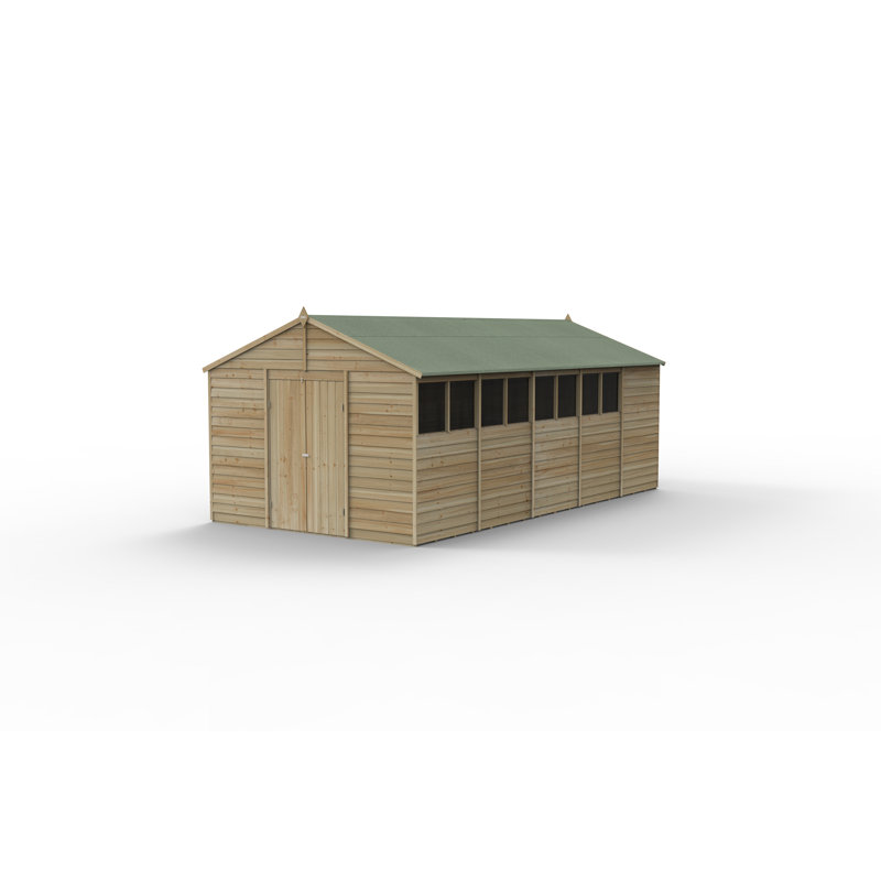 Overlap Pressure Treated 8X6 Apex Shed in , Natural Timber, Yes