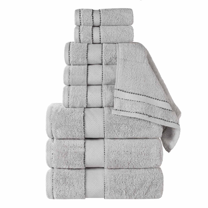 Ensemble de serviettes en coton égyptien 9 pièces Niles, Platine