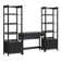 Jorah 3-Piece Transitional Writing Desk With 2 Narrow Bookcases