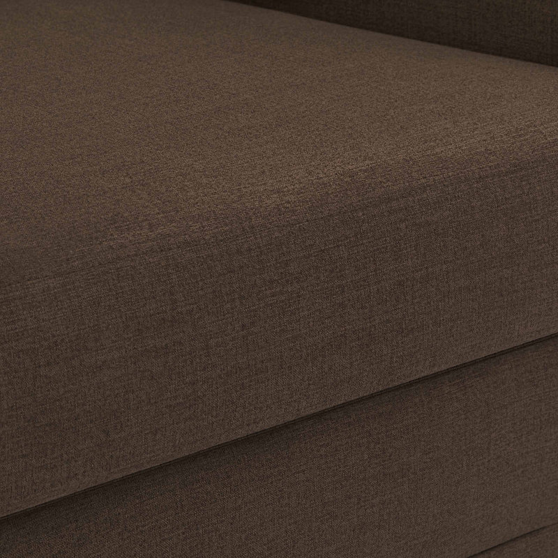 Canapé à accoudoirs arrondis 86,5 po Kimora, Tissu texturé en lin brun