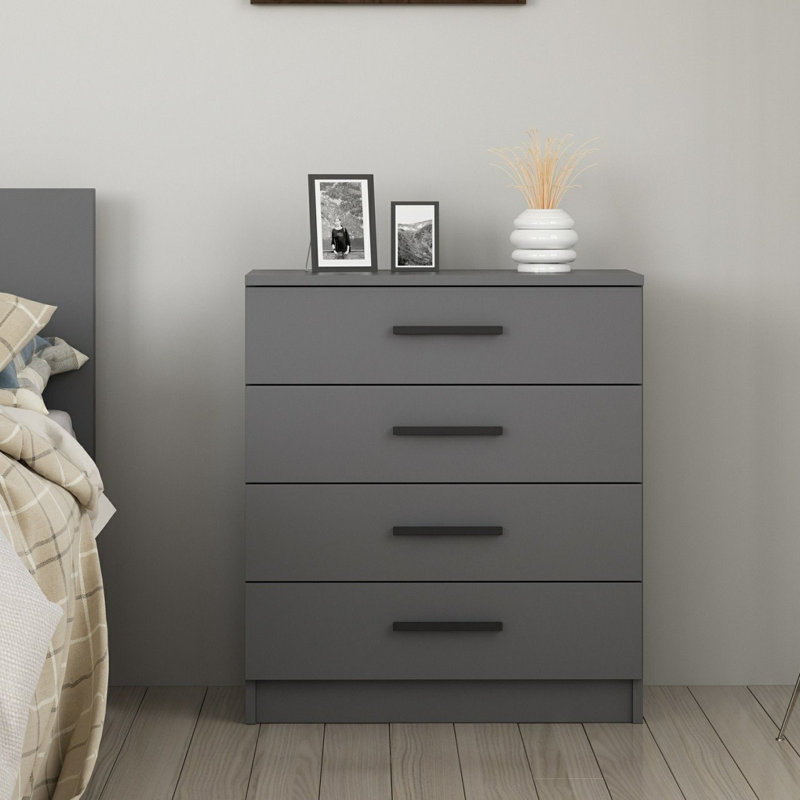 Commode moderne Wesa avec de nombreuses tablettes, couleur blanche, 27,6 po x 16,5 po x 31,5 po | 100% panneau de particules enduit de mélamine, épaisseur: 0,7 pouce | Solution de rangement élégante et fonctionnelle pour la chambre à coucher et l'espace de vie