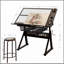 Table à dessin réglable en verre trempé avec chaise et rangement, parfaite pour le dessin, l'impression et le bureau personnel